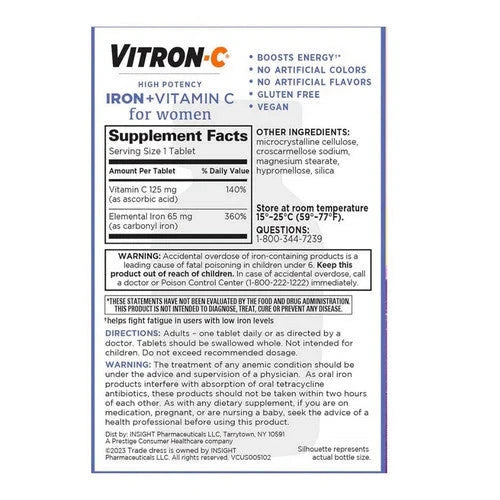 Vitron C High Potency Iron + Vitamin C for Women